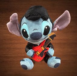 KIDROBOT DISNEY LILO & STITCH ELVIS PLUSH TOY.FAUX LEATHER JUMPSUIT 9”