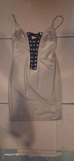 Nude Lace-Up Bodycon Mini Dress | Fashion Nova | Size S