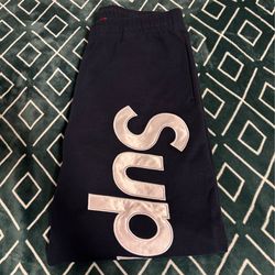 supreme satin appliqué sweatpants