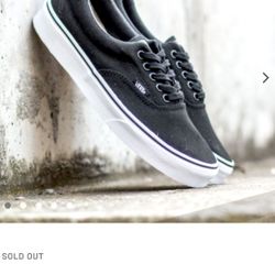 VANS ERA 59 Mens 11 (C&P)BLACK/TRUE WHITE BLACK PERFORATED LEATHER TRIM CANVAS CLEAN SKATEBOARD