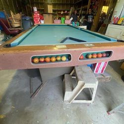 Vintage 1960’s Pool Table With Ball Return