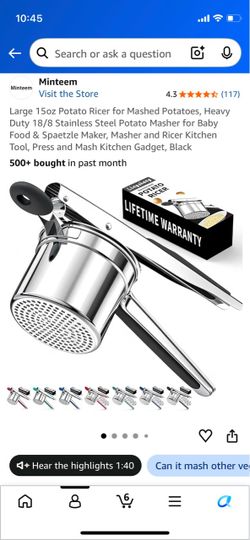 Stainless Steel Potato Ricer 15oz