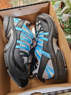 Blue and Gray Athletic Trail Sneakers