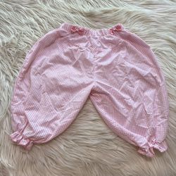 Vintage 80s Carters Pink Plaid Balloon Bubble Pants Bows Baby Girls 9 Months