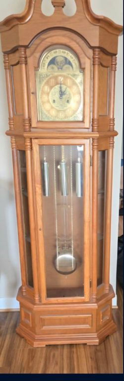 Solid Oak Grandfather Clock