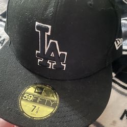 Black LA Dodgers Fitted Hat