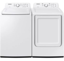 Samsung Side-by-Side Top Load Washer and Electric Dryer Set in White