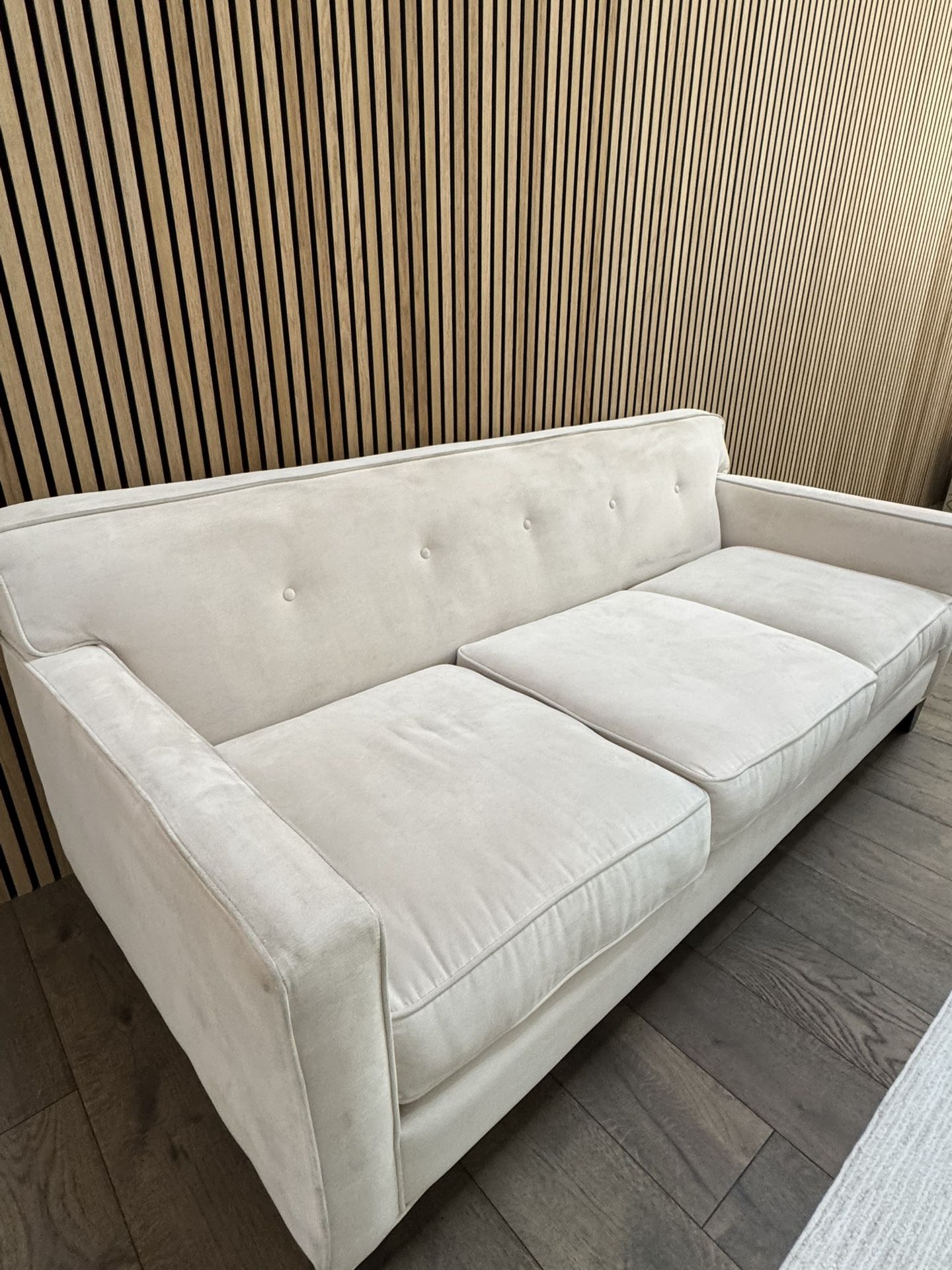Cream White Microfiber Sofa And Loveseat Set