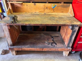 FREE wooden work bench with vise