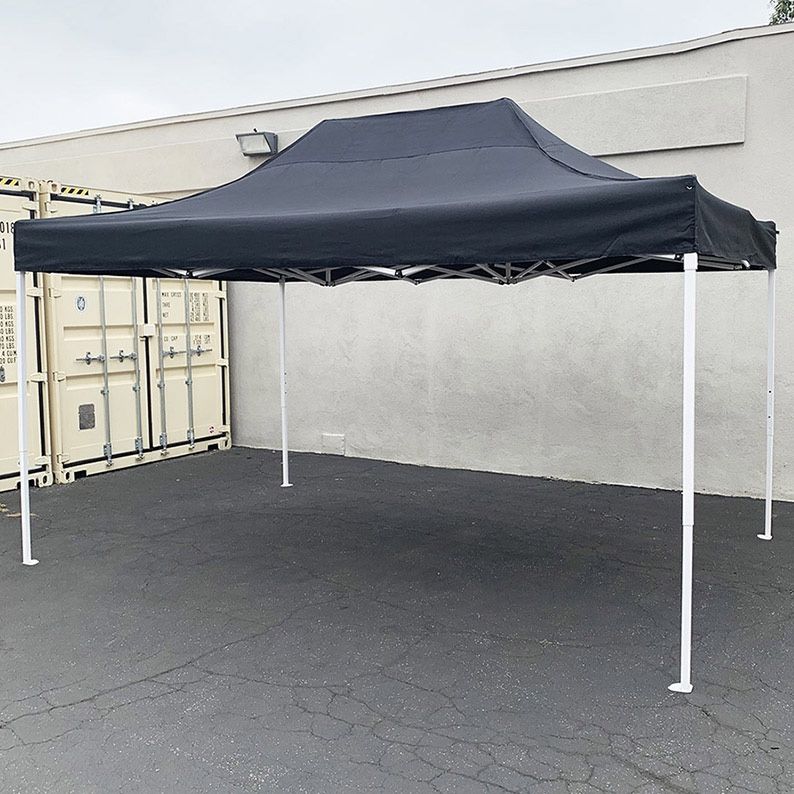 $145 (New in box) Heavy duty 10x15 ft outdoor ez pop up canopy party tent instant shade w/ carry bag (black, red) 