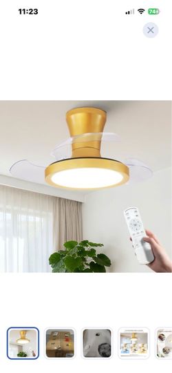 “New”(24”)Gold Ceiling Fan with Light and Remote