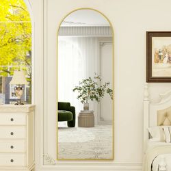 BEAUTYPEAK 64"x 21" Gold Arched Full Length Mirror