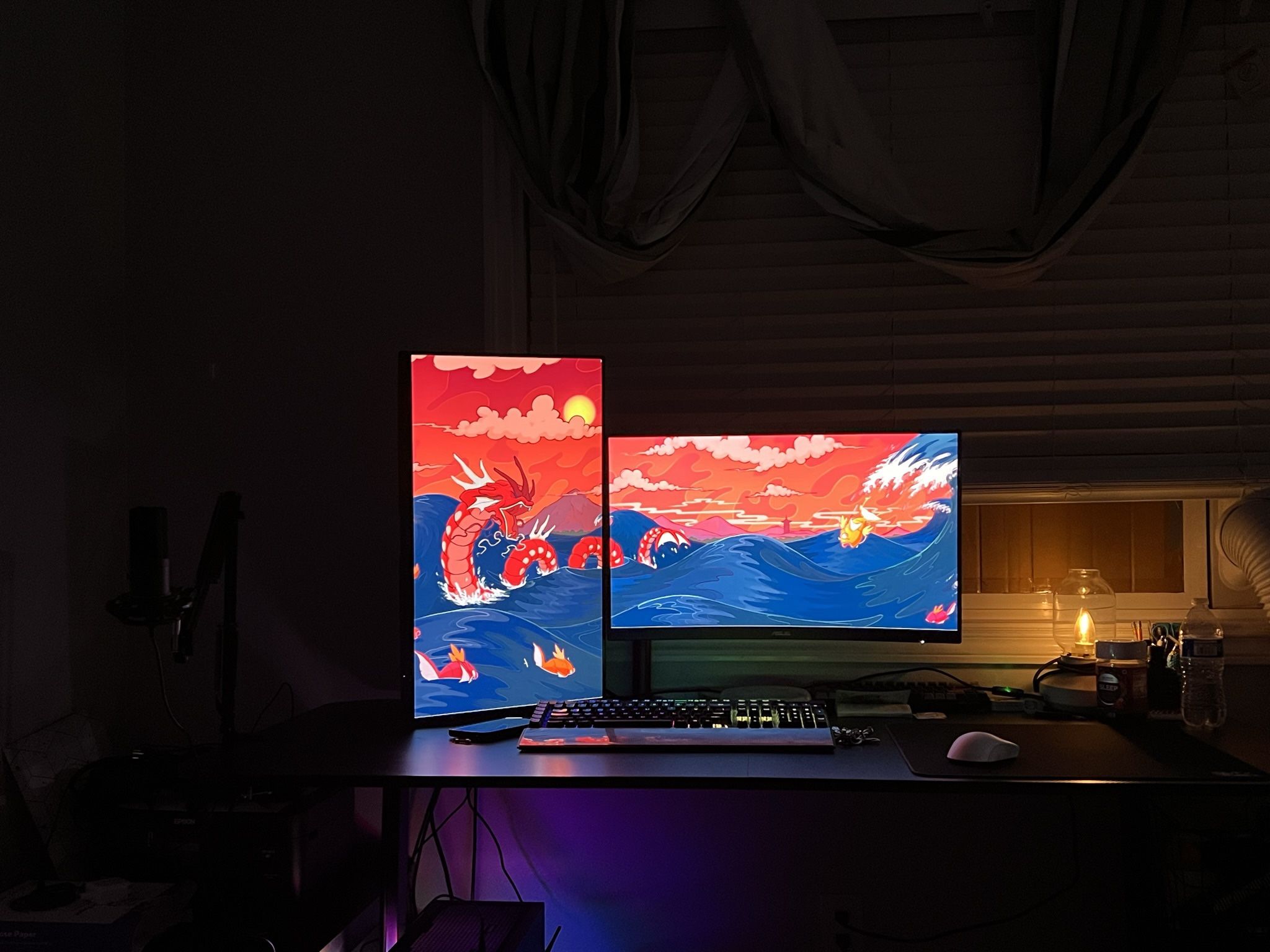 2 GAMING MONITORS + DUAL MONITOR ARM BUNDLE
