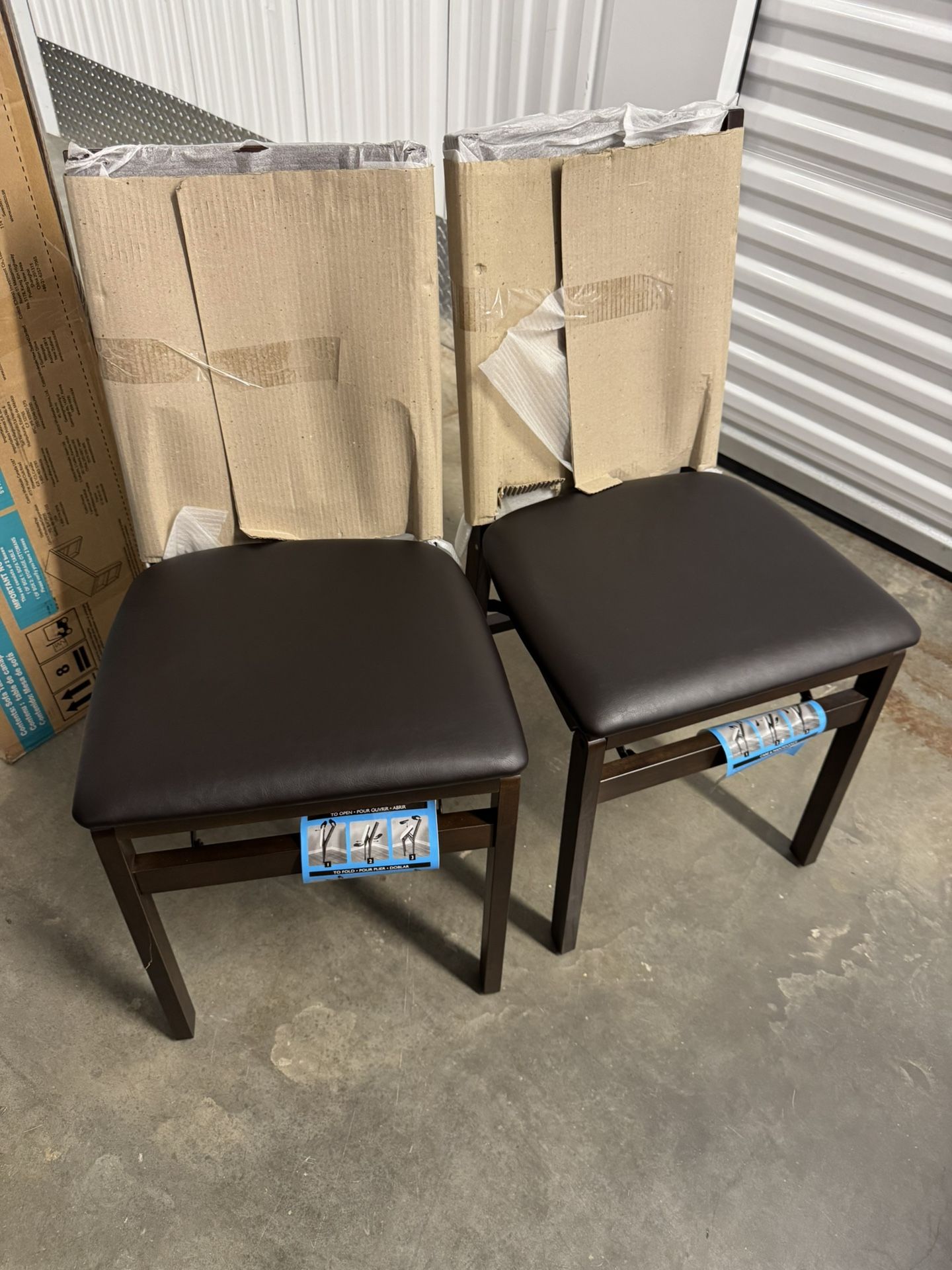 Stakmore Wood Upholstered Folding Chairs 2-pack Dark Brown