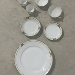 Vintage Epiag Plate Hand Painted Made In Czechoslovak Vintage Lot Set