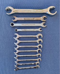 Craftsman 12 Pcs Mixed Wrenches Open End 6 Points Midgets Flare Nut SAE USA