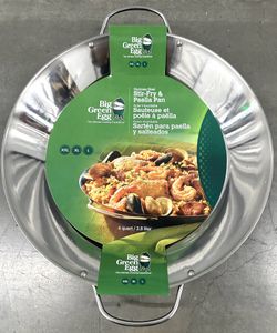 Big Green Egg Stainless Steel Stir-Fry & Paella Pan 4quart/3.8lits