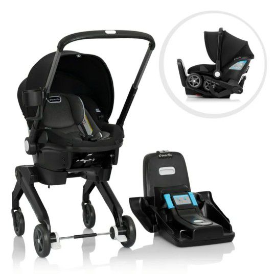 EVENFLO Shyft DualRide Infant Car Seat and Stroller Combo (Color: Beaufort Black)
