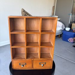 Wooden Cubby Display with 9 Compartments + 2 Drawers — Great for Crafts/Decor
