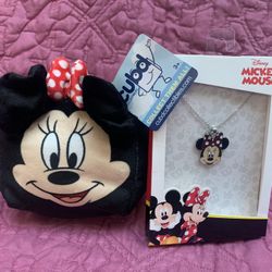 DISNEY Minnie CUBD Collectible & Minnie Mouse Necklace 