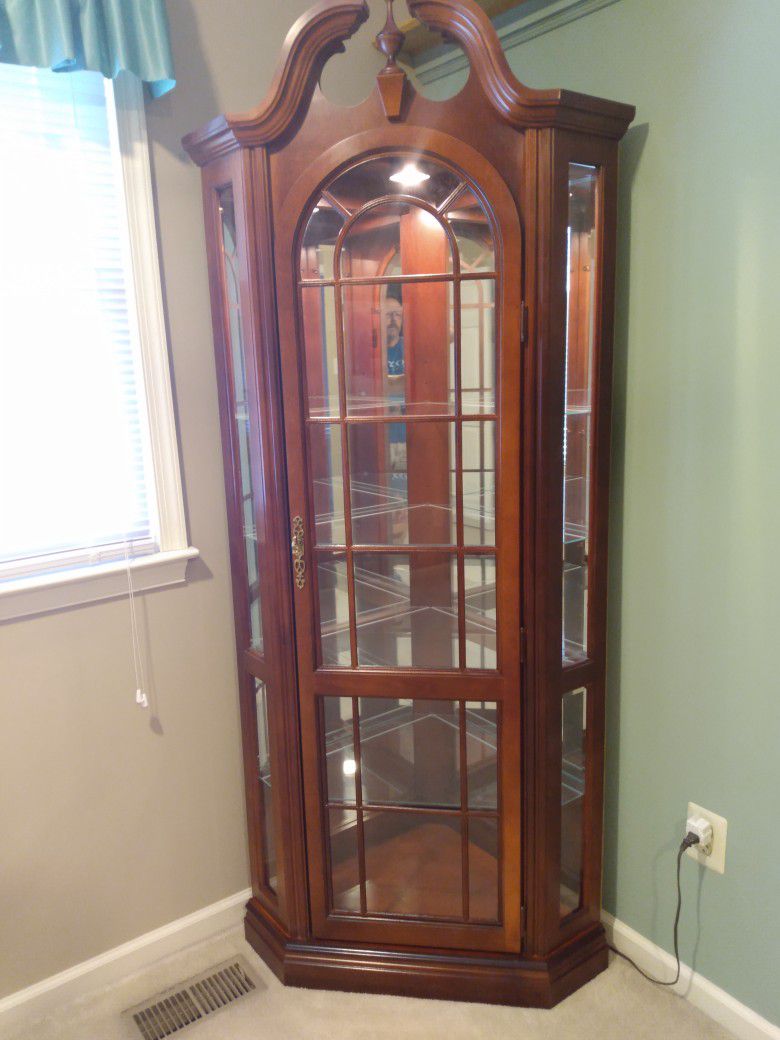 Wood Corner Curio Cabinet
