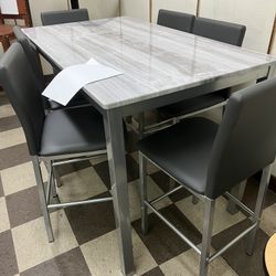 Table and six Stools