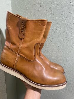 RED WING 866 PECOS Traction Tred Pull On Leather Work Boots Mens Size 12D MADE IN USA