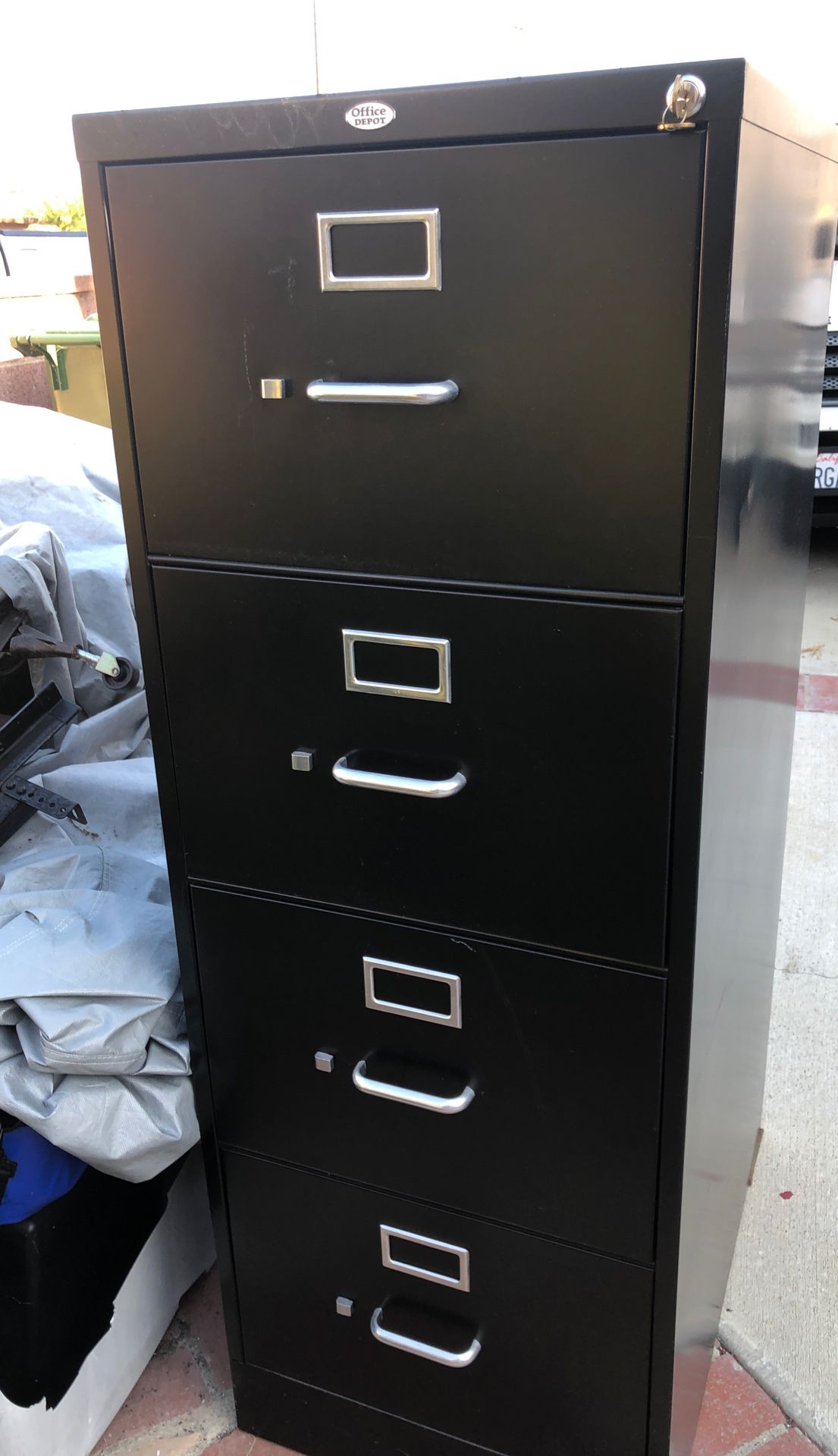 4 Drawers Black Locking Filing Cabinet