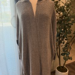 Bohemian Hooded Knitted Gray Cardigan 