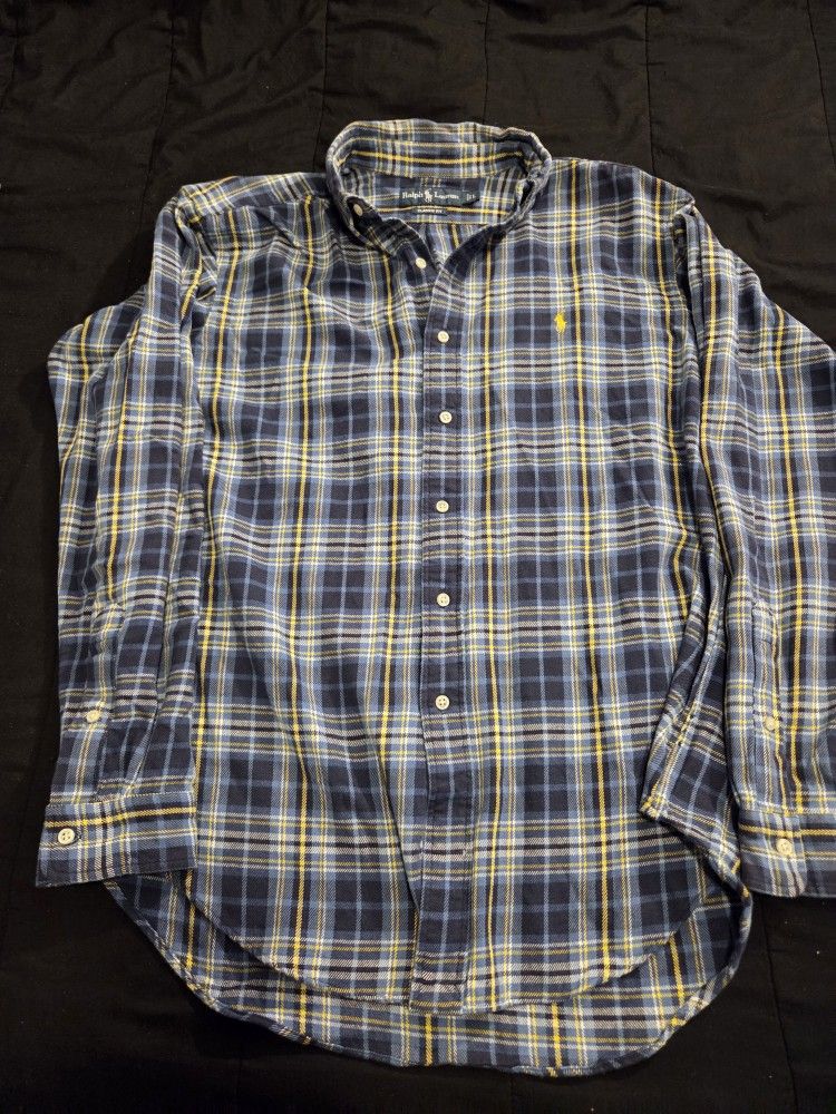 Ralph Lauren Classic Fit Plaid Flannel Shirt Size L