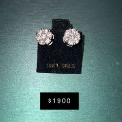 Diamond Flower Cluster Earrings