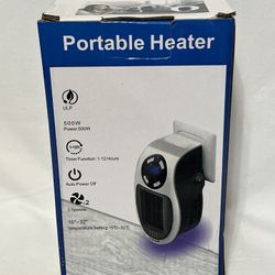 ULP Portable Heater Plugs into Wall 500W Auto Power Off 2 Speeds NEW with Remote