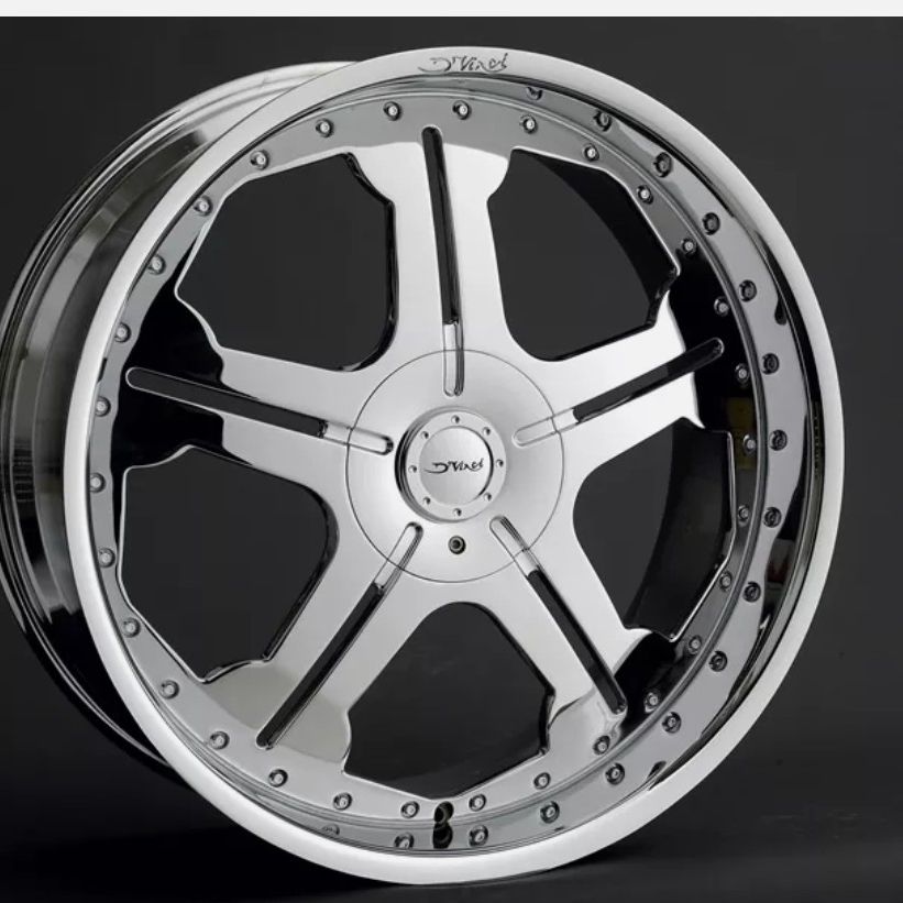 22x10 DVINCI DV50 Chrome Rims Wheels Tires 265 40 R22