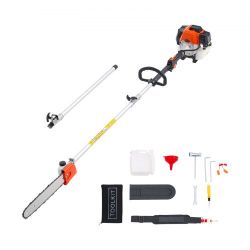 Gas Pole Saw, 52CC 2 Stroke Gas Powered Pole Saws with 14 in Cutting Bar, Cordless Tree Trimmer with 30 fl.oz Fuel Tank, 7.2 to 10 ft Extendable, Powe