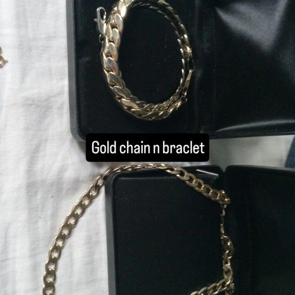 Gold Plated Chain And Bracelet