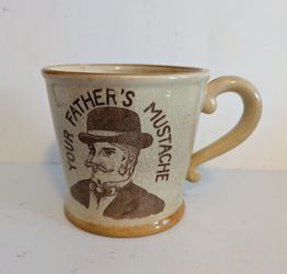 Fathers Mug Vintage Style Beige Ceramic Mug Your Fathers Mustache Vintage