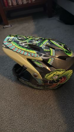 Bike helmet green snake