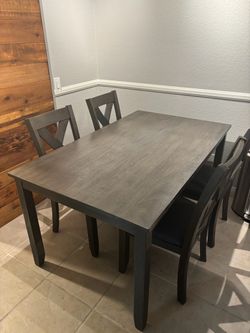Grey dining room table