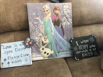 Elsa and Ana frozen canvass decor