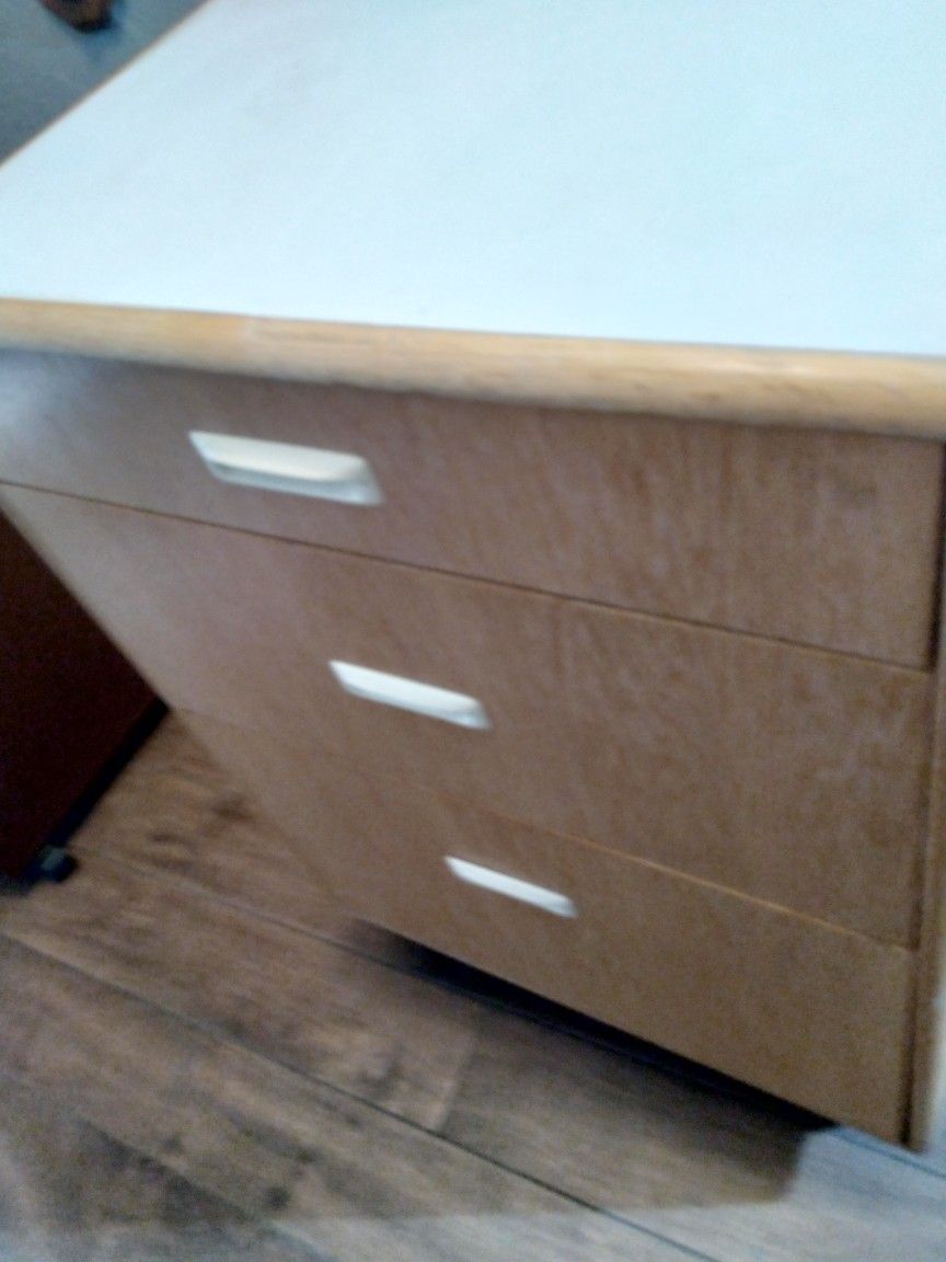 Three Drawer Cabinet Dresser On Wheels