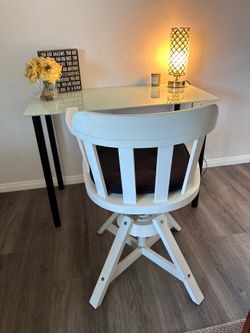 Small glass desk with chair!