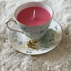 Teacup Candle And Jewelry Tray 