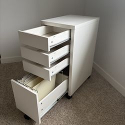 White IKEA Micke File Cabinet