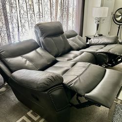 Grey Recliner Sofa