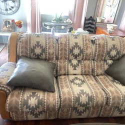 Native indian Style Couch And Recliner Chair.  