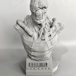 Nemesis Bust 3D Printed 6.5” – Resident Evil 3 Horror Game Fan Art Statue
