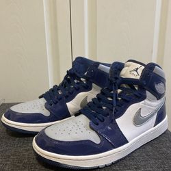 Size 10.5 - Jordan 1 Retro High Golf Metallic Silver/Midnight Navy/White 2022