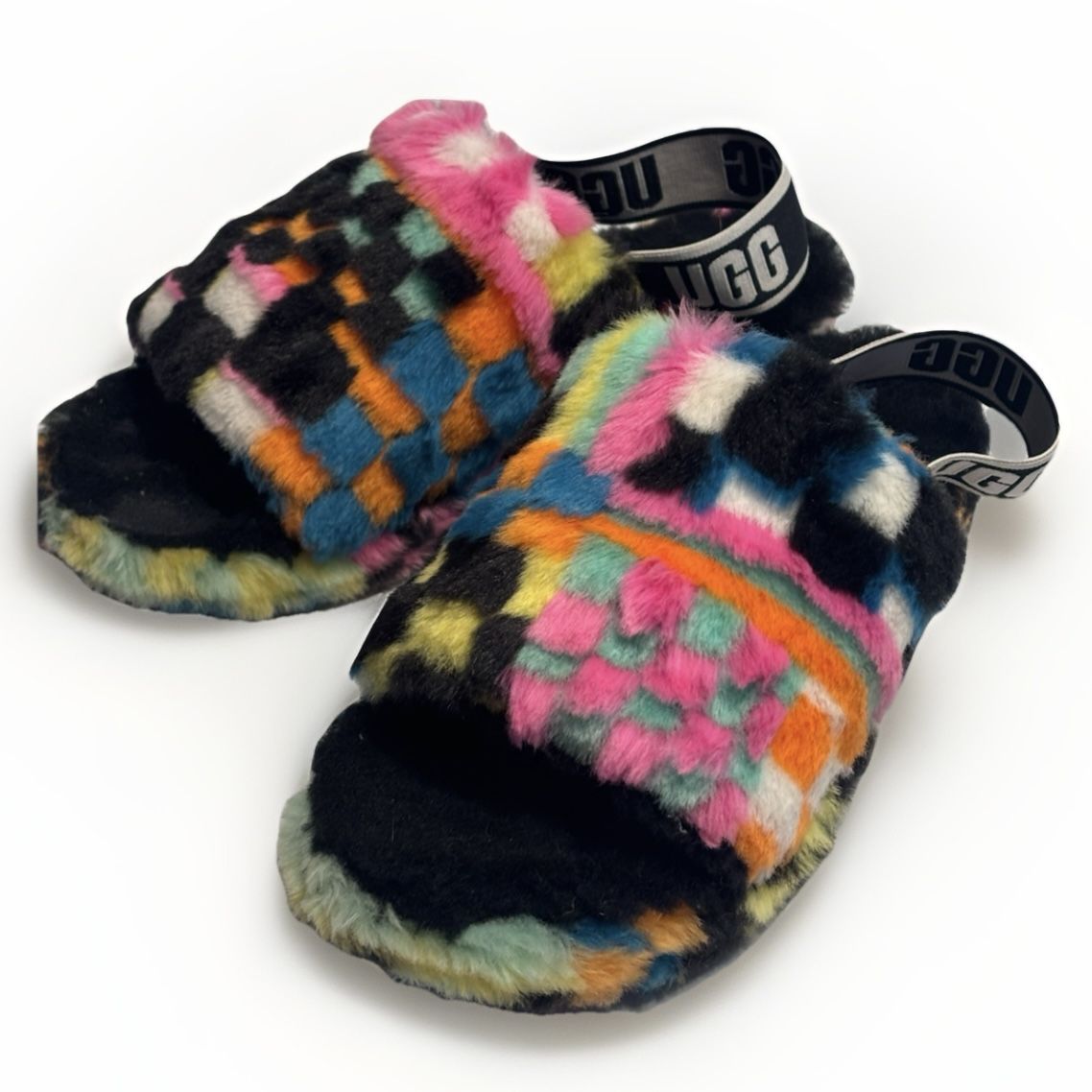 UGG Women’s Super fluff Yeah slipper slides Black Size 7