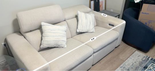 Power Recliner Sofa in Beige Fabric