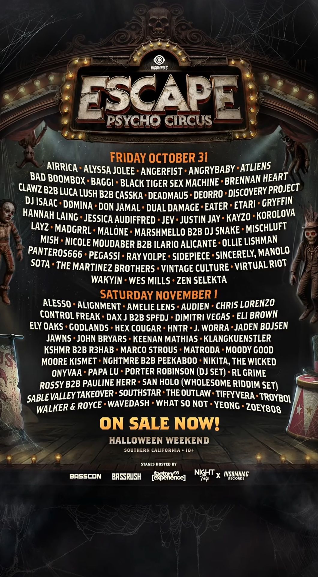 Selling 2 Saturday Tickets For Escape 